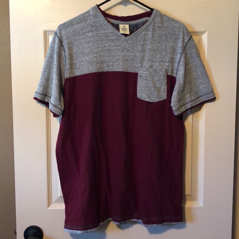 Red short sleeved shirt